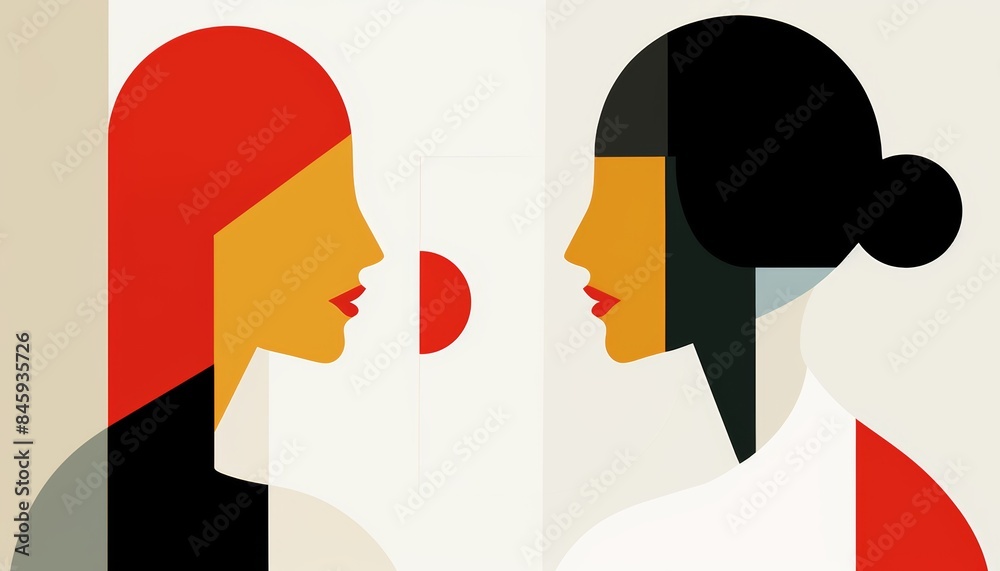Women Having a Conversation in a Minimalist Setting Generative AI Women Having a Conversation in a Minimalist Setting Generative AI