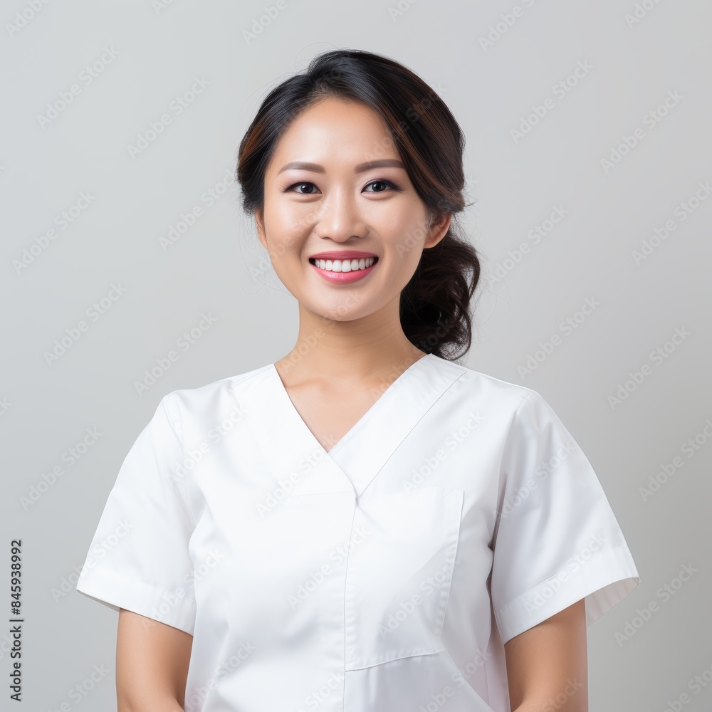 Professional Female Dentist Portrait on White Background Generative AI Professional Female Dentist Portrait on White Background Generative AI