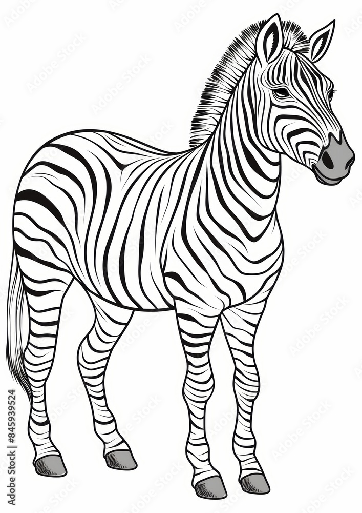 Fototapeta premium Colorful Zebra Illustration for Kids' Activity Generative AI