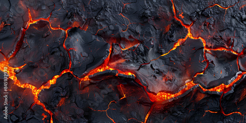  cracked and crackling surface, with bright orange and yellow flames visible in the cracks, suggesting a fire or intense heat.