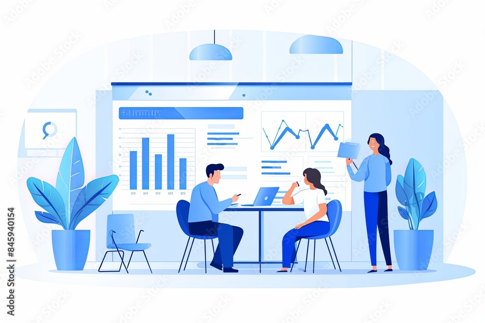 flat vector style illustration, a diverse group of people talking and collaborating flat vector style illustration, a diverse group of people talking and collaborating