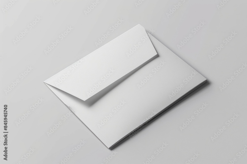 Two white envelopes placed on a gray surface, ready to be opened or sent Two white envelopes placed on a gray surface, ready to be opened or sent