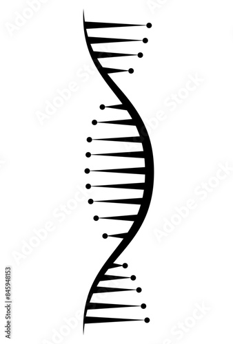 One side DNA molecule structure, helix chain genetic code vector png image
