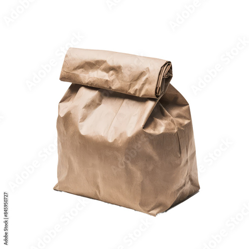 Isolated PNG Brown Paper Bag, GENERATIVE AI