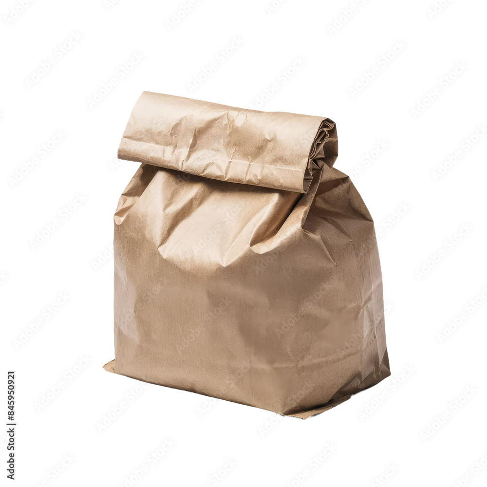 Isolated PNG Brown Paper Bag, GENERATIVE AI Isolated PNG Brown Paper Bag, GENERATIVE AI