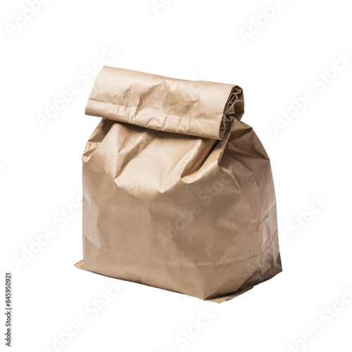 Isolated PNG Brown Paper Bag, GENERATIVE AI