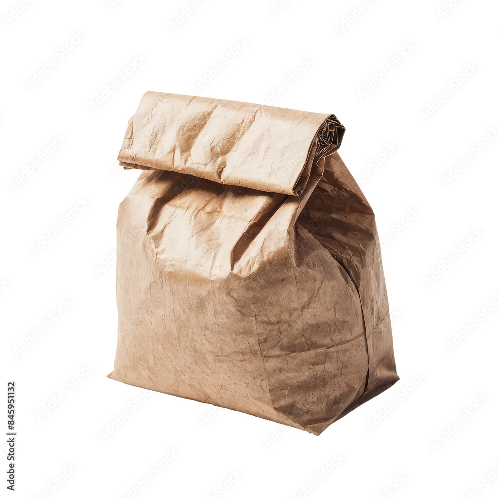 Isolated PNG Brown Paper Bag, GENERATIVE AI Isolated PNG Brown Paper Bag, GENERATIVE AI