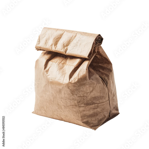 Isolated PNG Brown Paper Bag, GENERATIVE AI