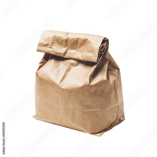 Isolated PNG Brown Paper Bag, GENERATIVE AI