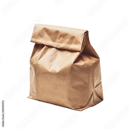 Isolated PNG Brown Paper Bag, GENERATIVE AI
