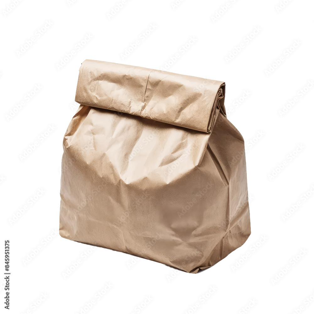 Isolated PNG Brown Paper Bag, GENERATIVE AI Isolated PNG Brown Paper Bag, GENERATIVE AI