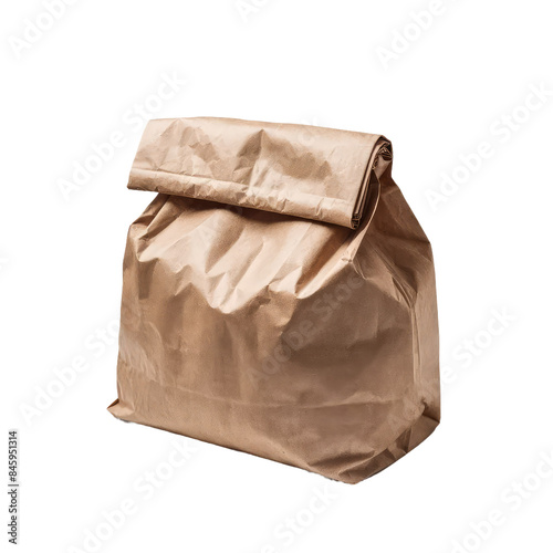 Isolated PNG Brown Paper Bag, GENERATIVE AI
