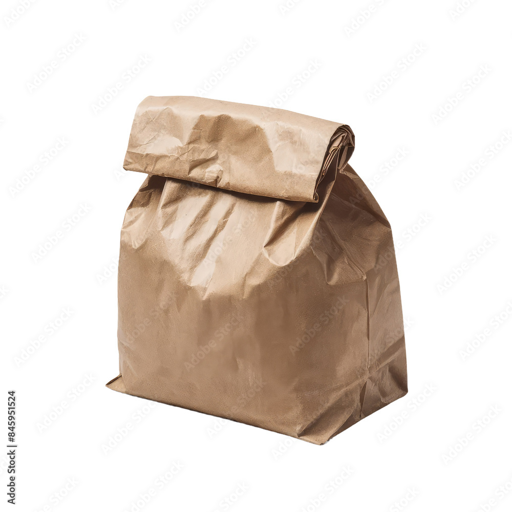 Isolated PNG Brown Paper Bag, GENERATIVE AI Isolated PNG Brown Paper Bag, GENERATIVE AI