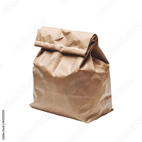 Isolated PNG Brown Paper Bag, GENERATIVE AI