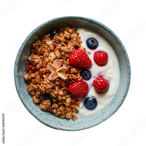 Bowl of Granola with Yogurt with Berries