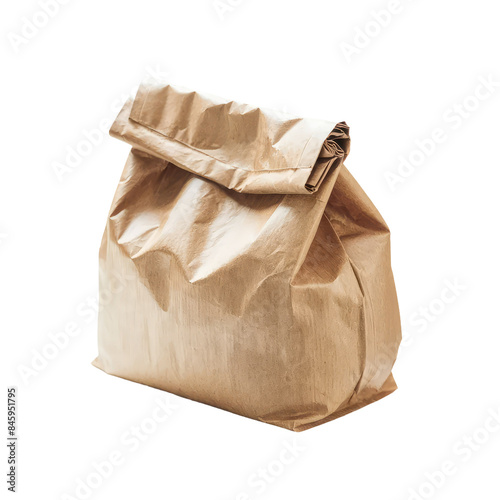Isolated PNG Brown Paper Bag, GENERATIVE AI