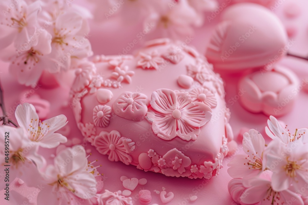 Sweet Treats on Pink Background for Valentine's Day Generative AI Sweet Treats on Pink Background for Valentine's Day Generative AI