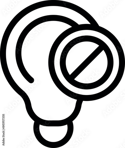 Line icon representing hearing loss, deafness and the importance of protecting your ears