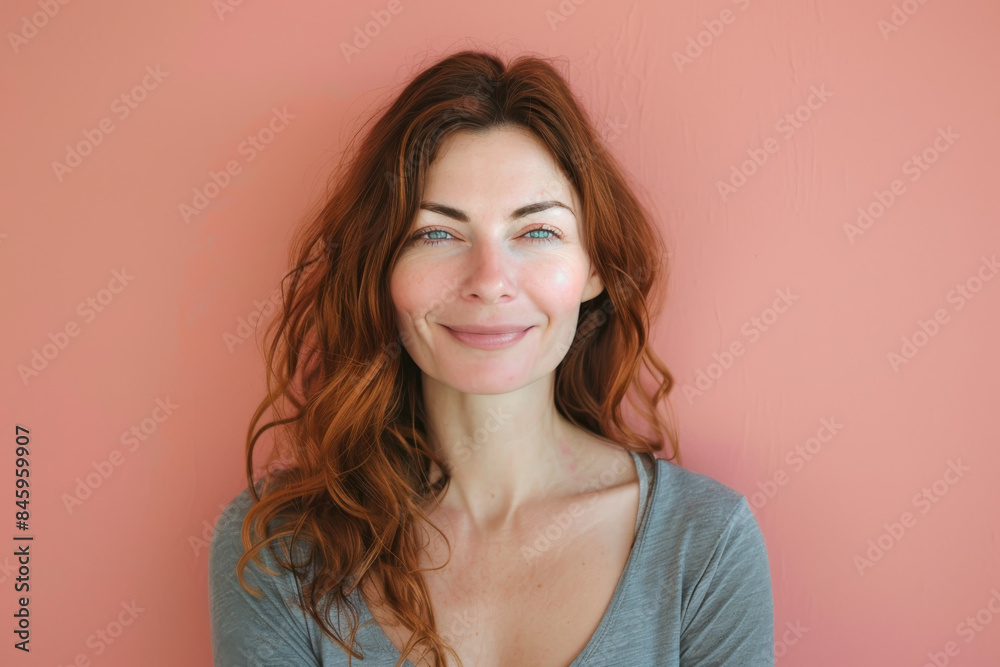 Fototapeta premium A close up portrait of a woman with a subtle smile