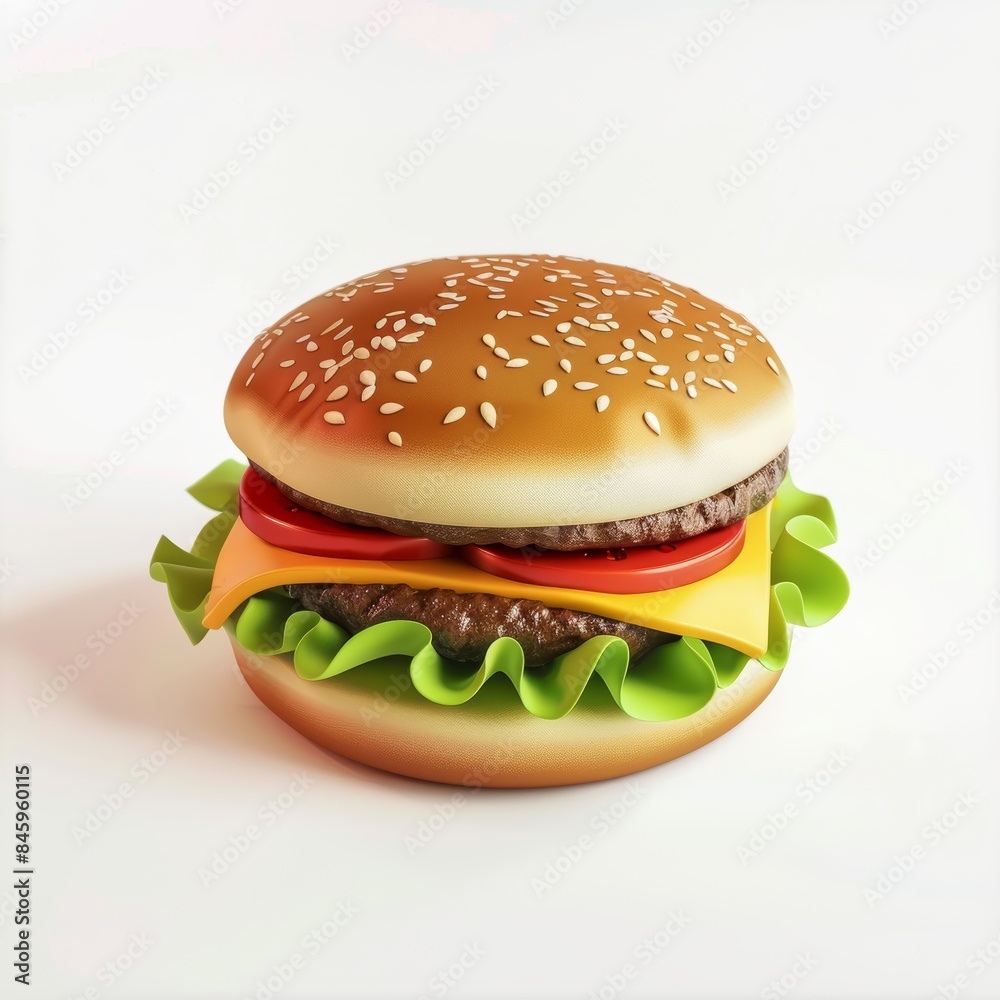 Stylized Hamburger Icon on White Background Generative AI Stylized Hamburger Icon on White Background Generative AI