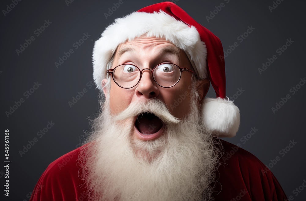 Surprised Santa Claus With Wide Eyes