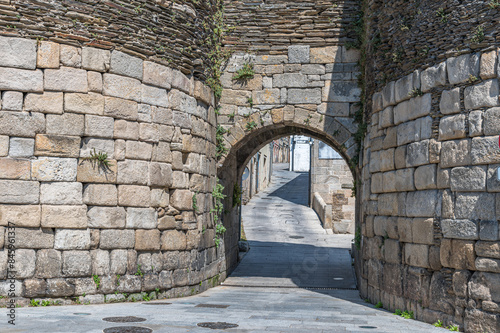 View of the Roman walls of Lugo, Galicia, northwestern Spain