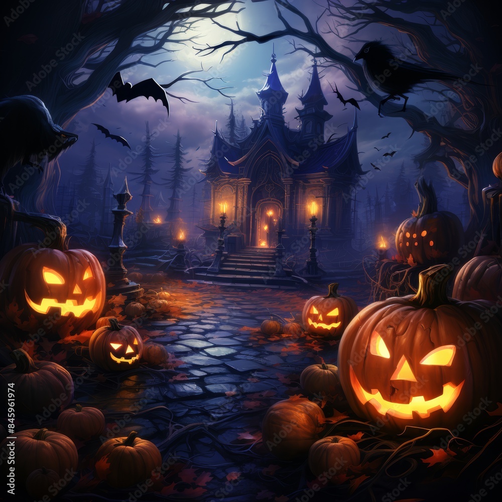 Spooky Halloween Party Decorations Generative AI Spooky Halloween Party Decorations Generative AI