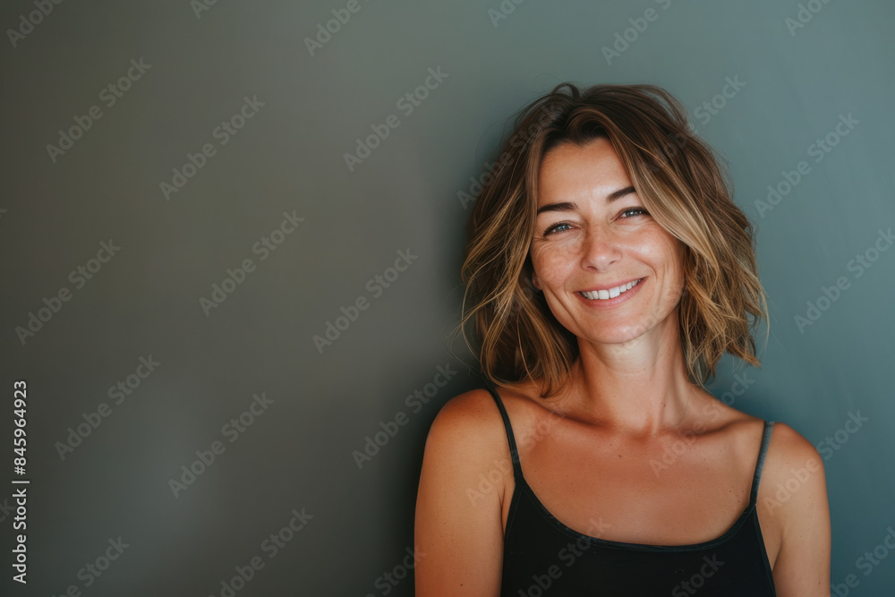 Fototapeta premium A close up portrait of a woman with a subtle smile