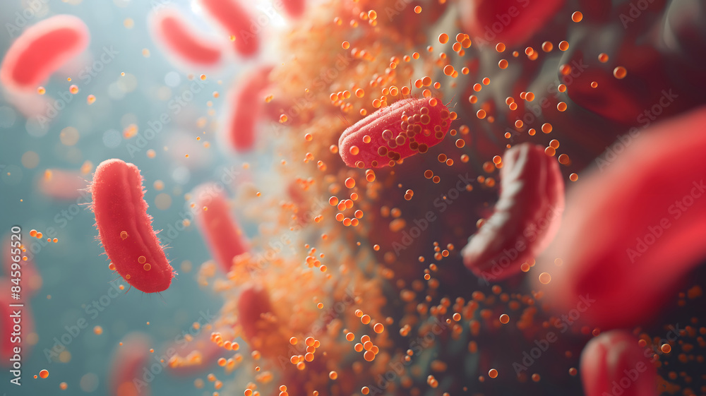 3D model of gut bacteria or microbiome 3D model of gut bacteria or microbiome