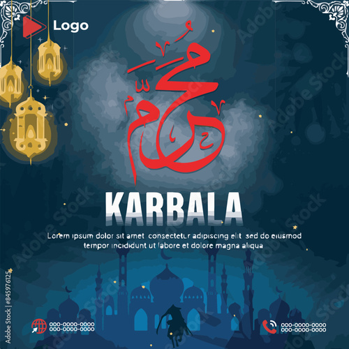 Muharram social media template instagram post design | karbala muharram poster design, muharram poster kaise banaye, muharram ka poster kaise banaen, muharram, muharram banner, muharram banner editing