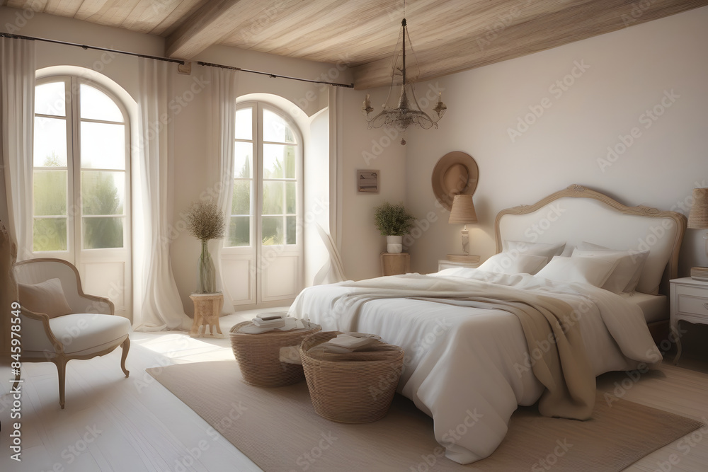 Fototapeta premium 3D interior design of modern luxury bedroom room