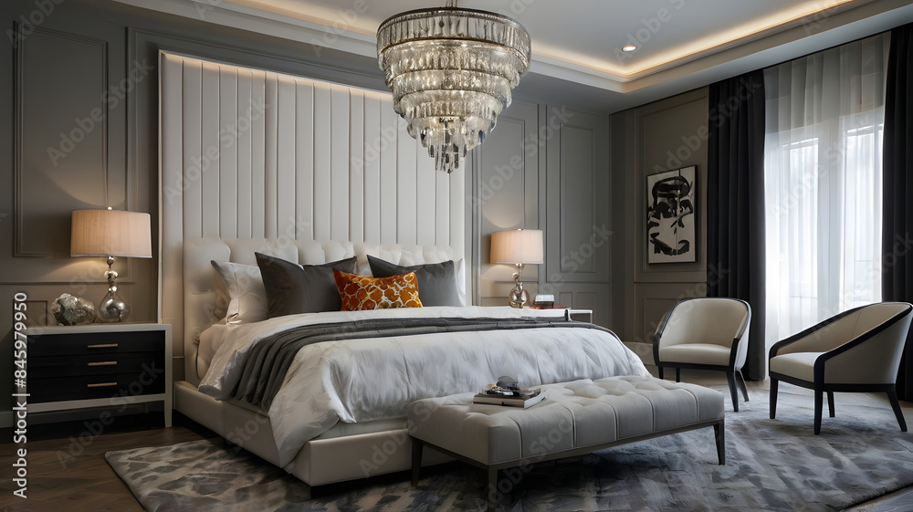 3D interior design of modern luxury bedroom room 3D interior design of modern luxury bedroom room