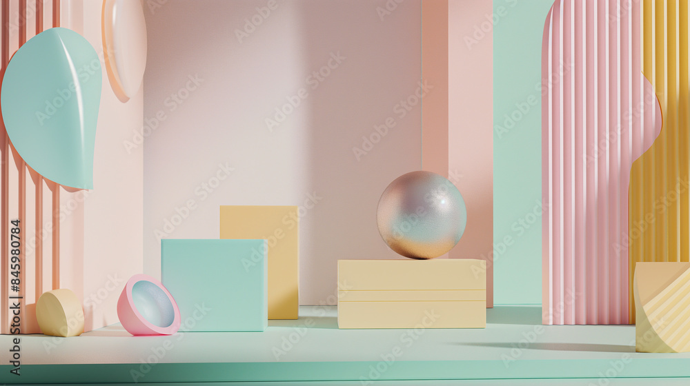 3d abstract shapes in pastel and glossy colors, perfect background for text and logo 3d abstract shapes in pastel and glossy colors, perfect background for text and logo