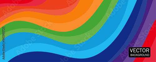 Rainbow Colours Abstract Vector Background.