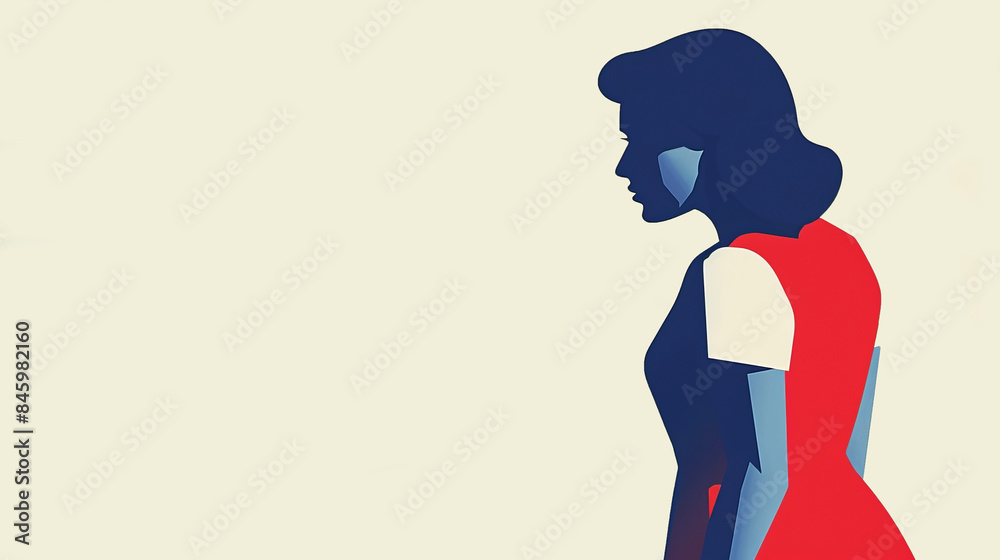 Portrait of a woman. Illustration in retro style. The concept of femininity Portrait of a woman. Illustration in retro style. The concept of femininity