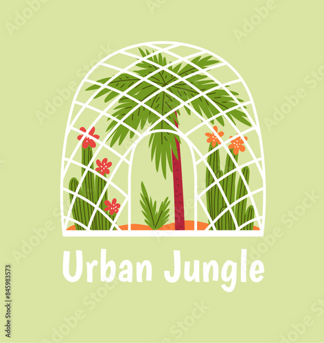 Greenhouse with desert plants.