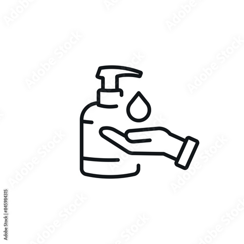 Washing hands with soap linear icon. Line customizable illustration. Contour symbol. Vector isolated outline drawing. Editable stroke