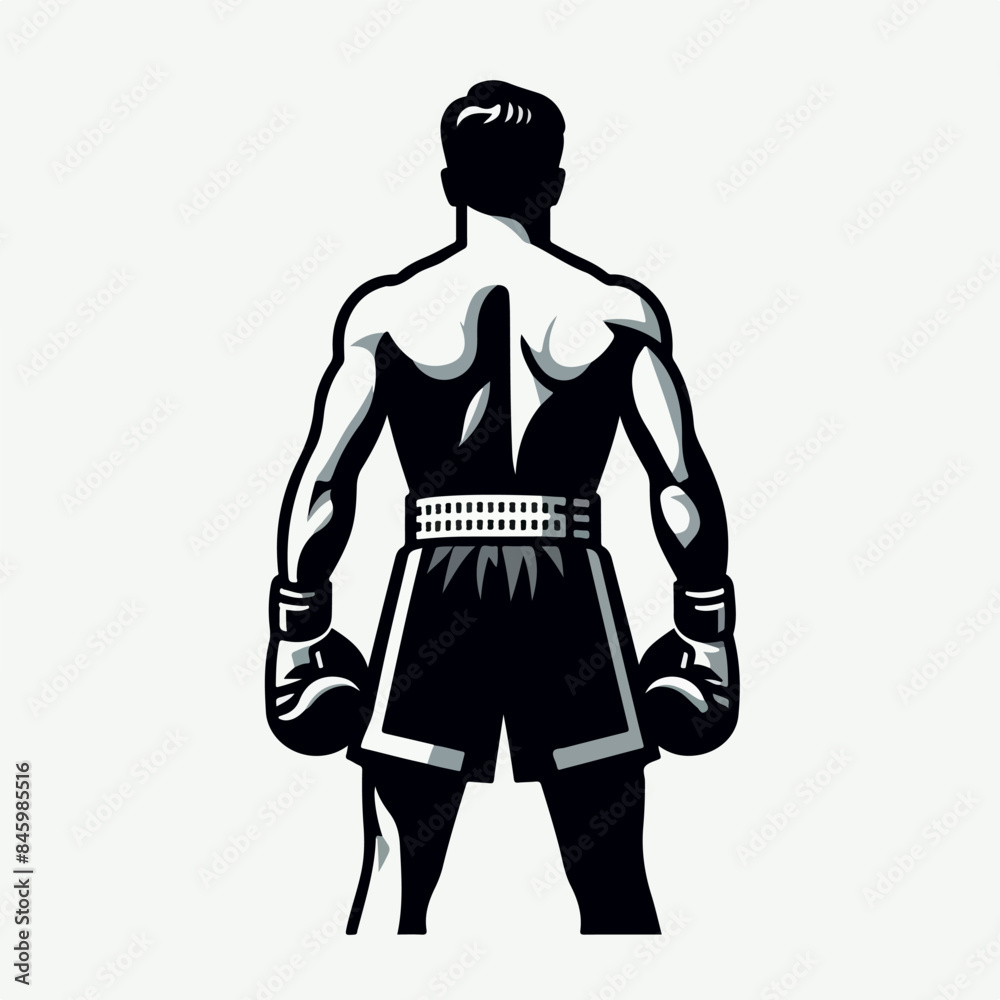 minimalistic logo of boxing fighter man, vector isolated icon minimalistic logo of boxing fighter man, vector isolated icon