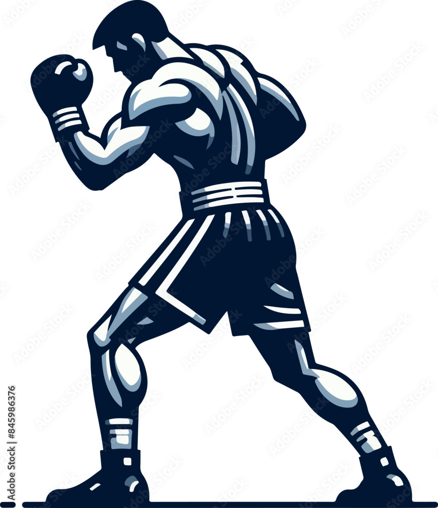 minimalistic logo of boxing fighter man, vector isolated icon minimalistic logo of boxing fighter man, vector isolated icon