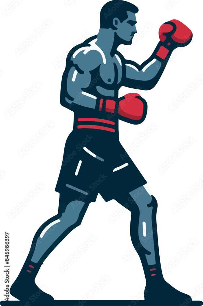 minimalistic logo of boxing fighter man, vector isolated icon minimalistic logo of boxing fighter man, vector isolated icon