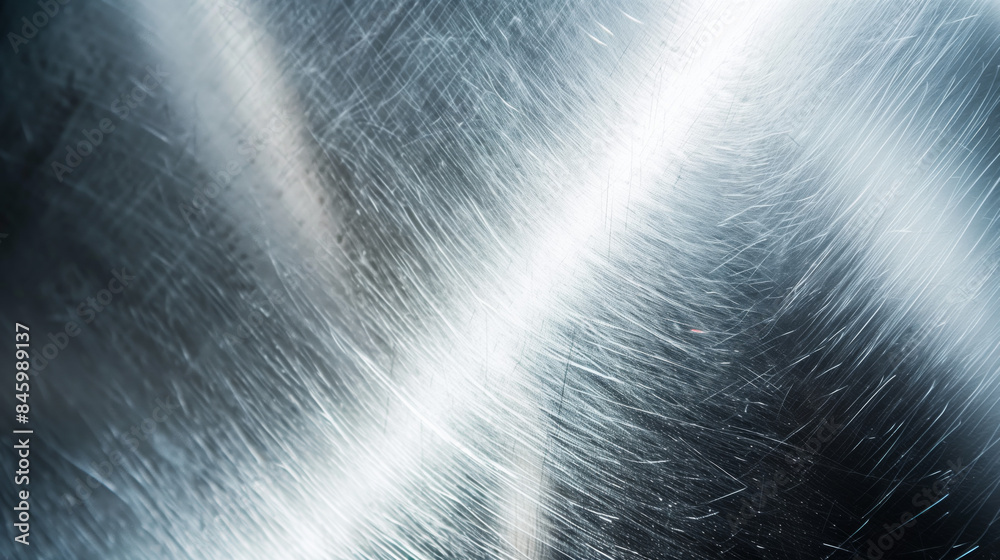 Stainless or silver surface with light reflecting off of it. The surface is scratched and has an abstract texture background Stainless or silver surface with light reflecting off of it. The surface is scratched and has an abstract texture background
