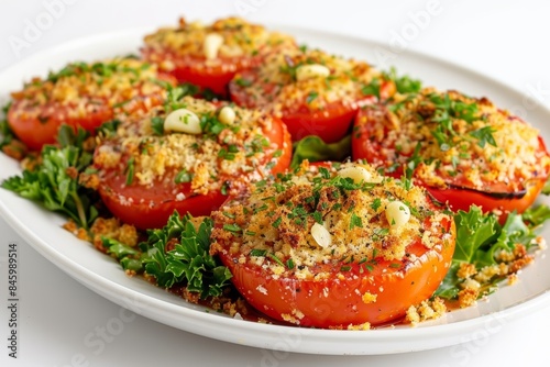 Roasted Baked Tomatoes with a Crunchy Panko Parmesan Crust © Mayatnikstudio