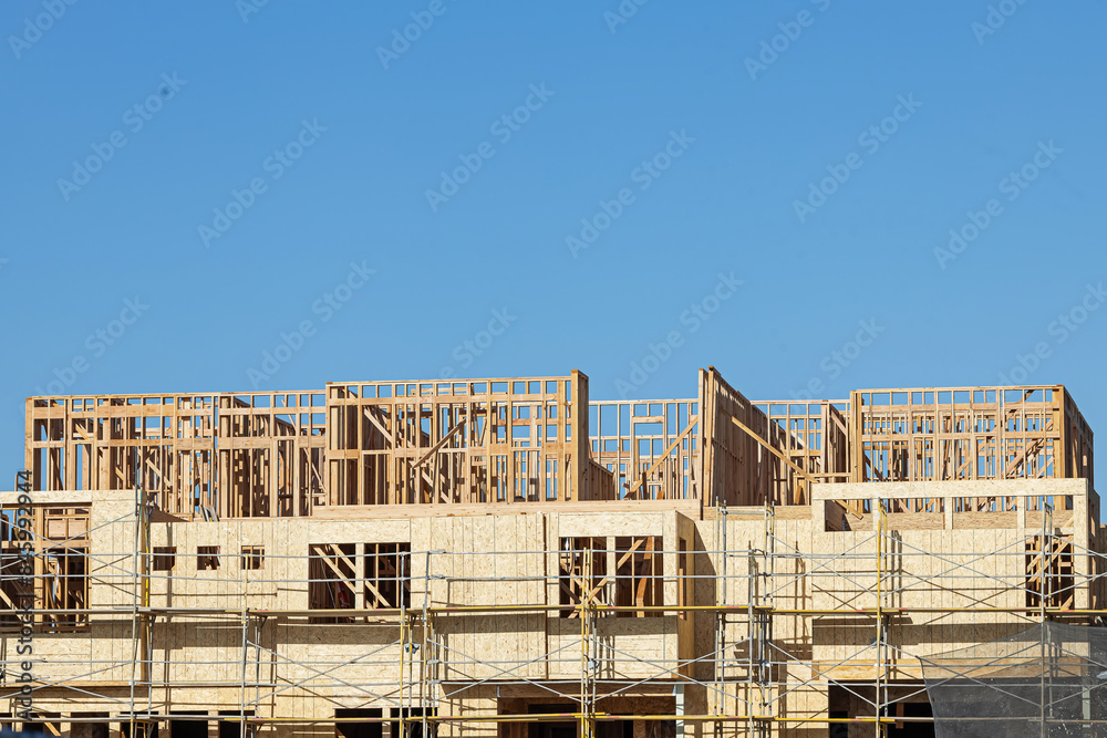 Construction site of new housing, Dublin, California, USA Construction site of new housing, Dublin, California, USA