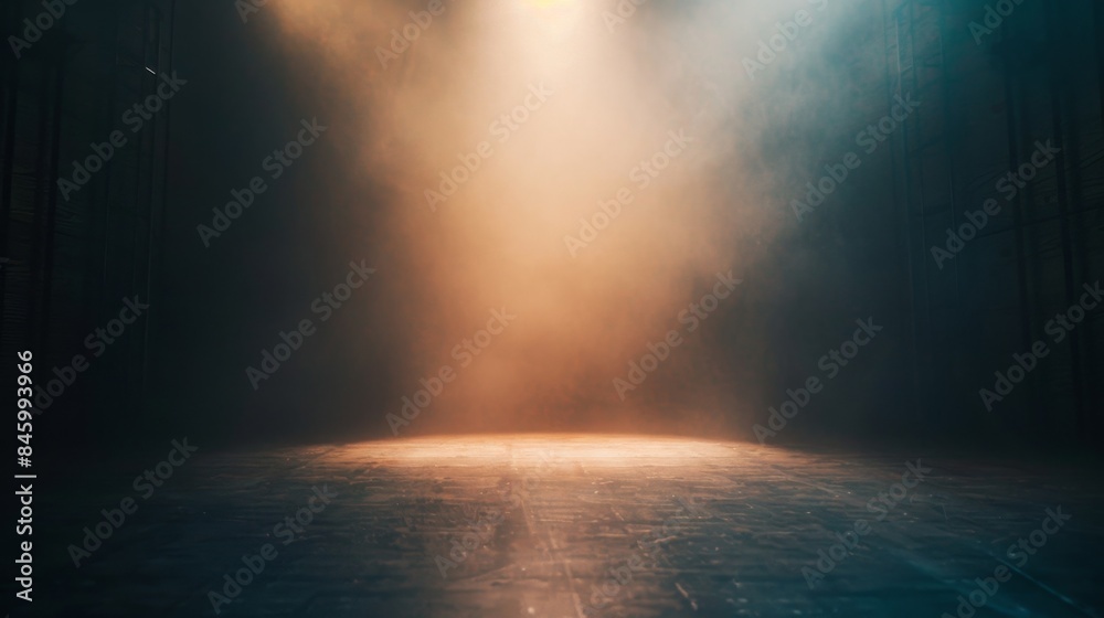 Mysterious fog on a dimly lit urban street at night Mysterious fog on a dimly lit urban street at night