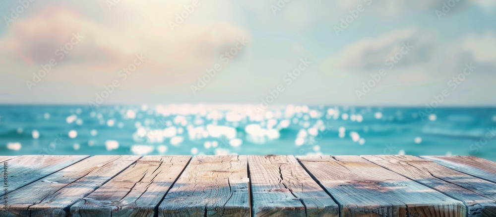 Obraz premium Seaside Retreat Pier with Blur Background and Space for Text