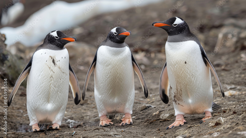 Fototapeta premium Gentoo Penguins in Antarctica.