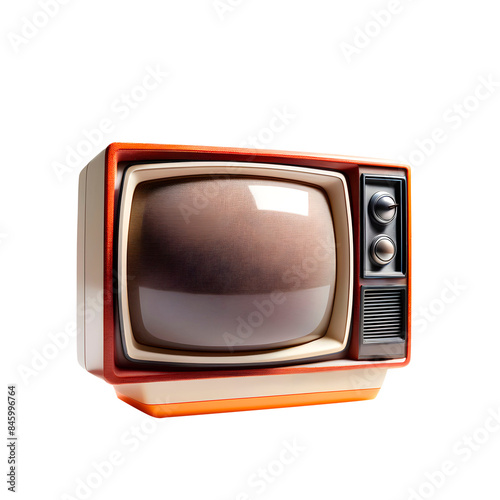 Televisão de tubo antiga em fundo transparente, sem fundo.