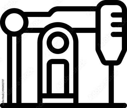 Simple line icon representing an ev charging station, symbolizing eco friendly transportation