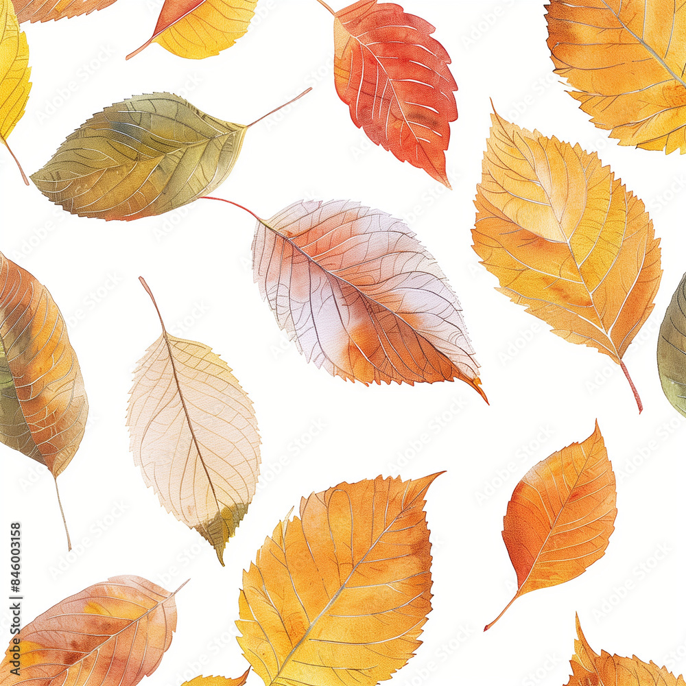 Obraz premium Gorgeous Autumn Leaves Seamless Pattern Backgrounds for Warm and Cozy Designs