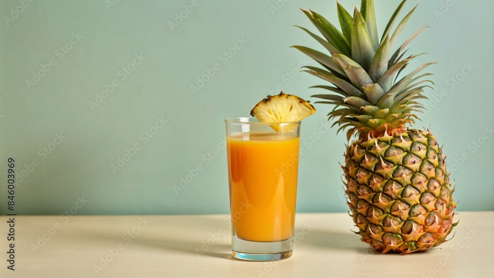 Vaso de jugo de piña tropical Vaso de jugo de piña tropical